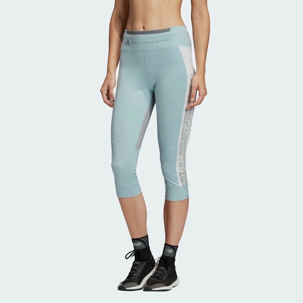 ADIDAS Women's Stella McCartney HEAT READY 3/4 Tight Leggings Colorblock Blue M